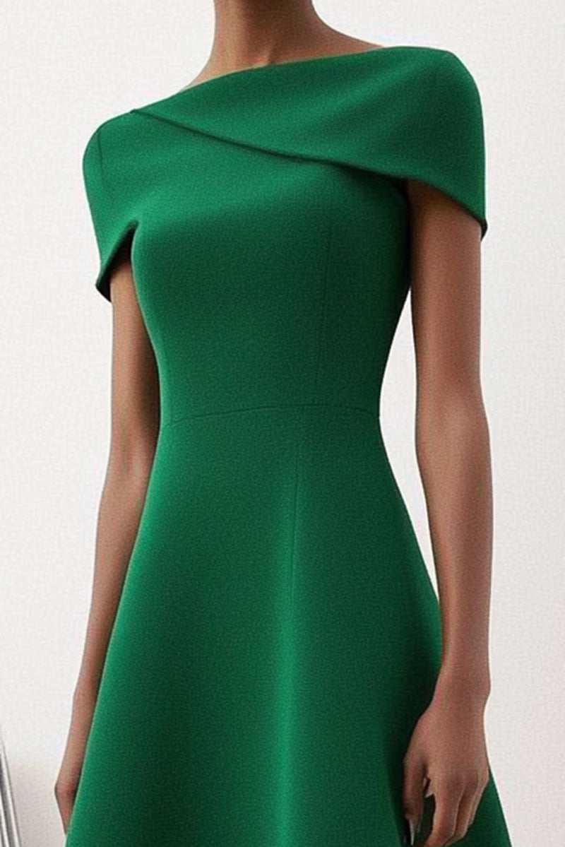 Green Work Business Dress A Line Midi Dress Simple beautiful generous and full of charm