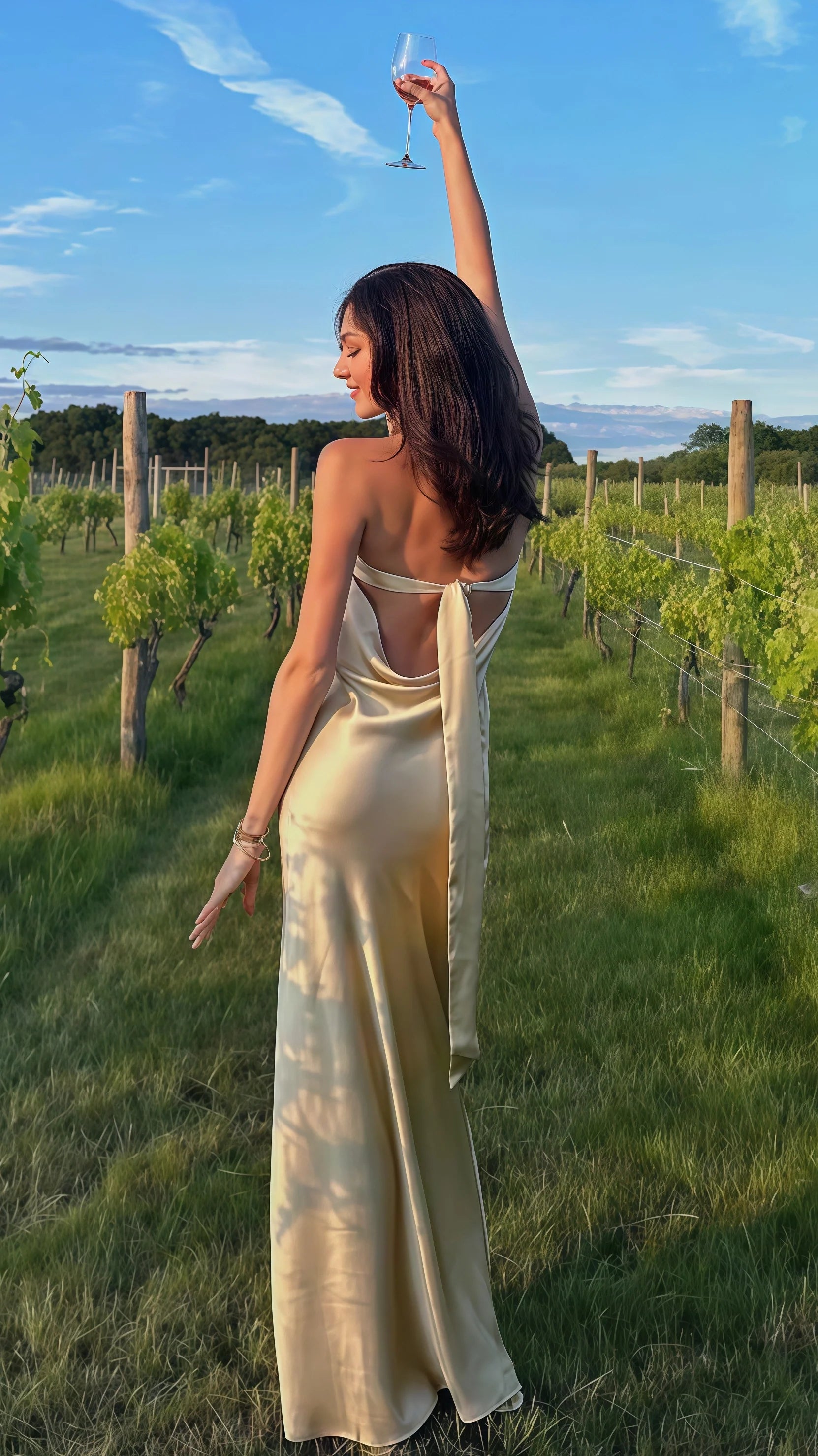 Sexy Mermaid Long Prom Dress Pastel Yellow Sheath Long Prom Dress Satin Backless Evening Dress