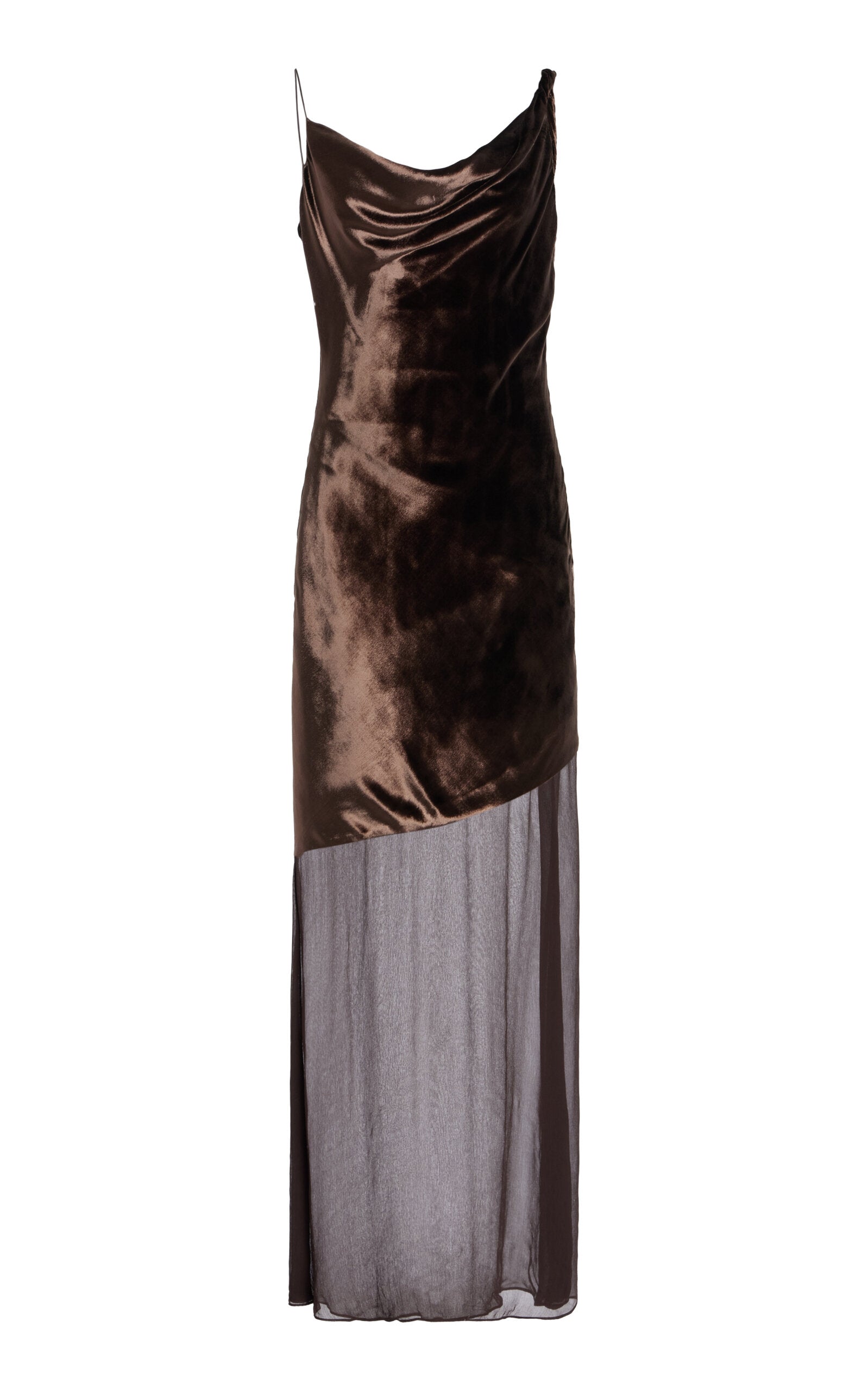 Beaton Velvet-Chiffon Maxi Dress Simple gentle beautiful and gran