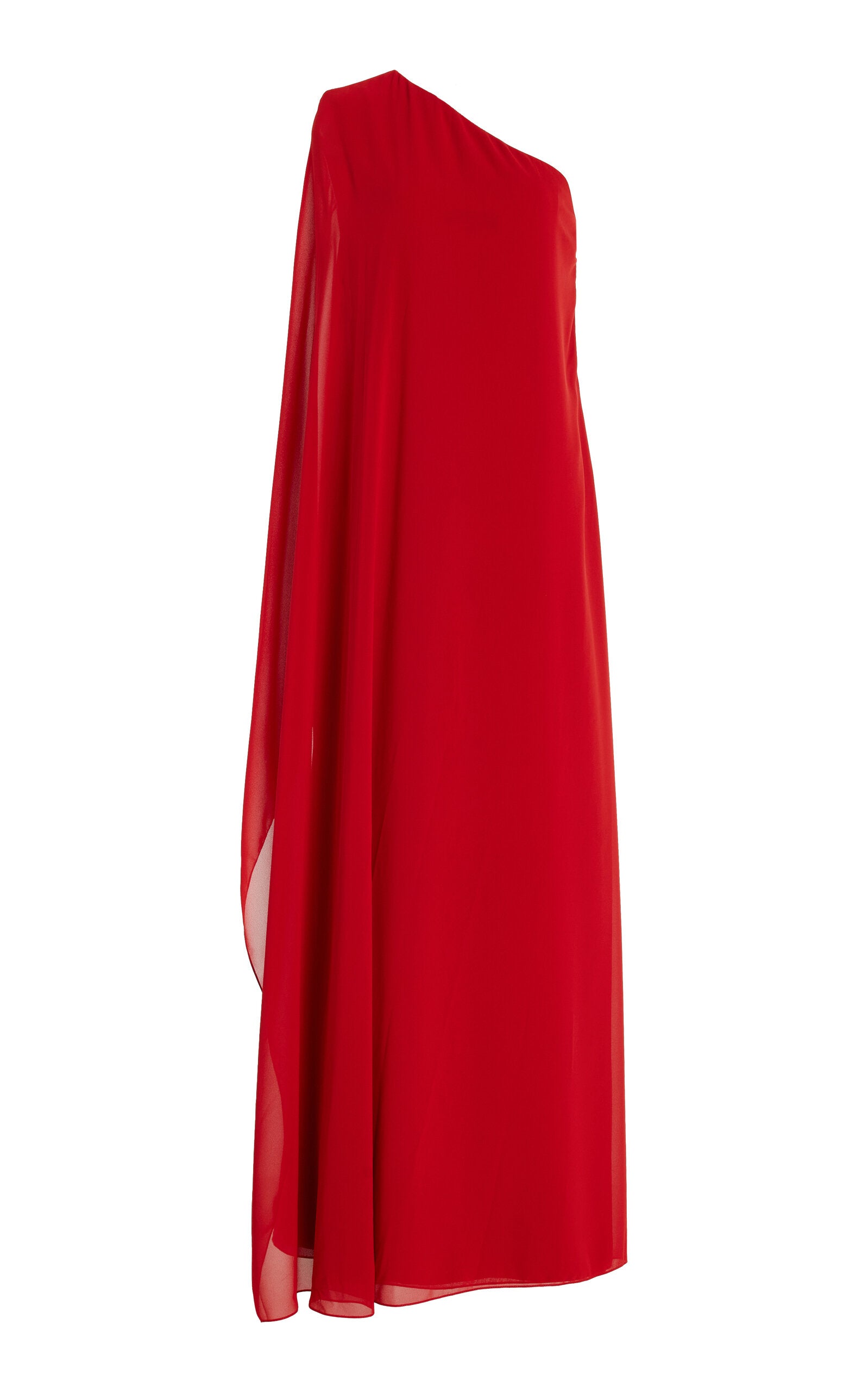 Asymmetric Georgette Maxi Cape Dress Simple gentle beautiful and grand
