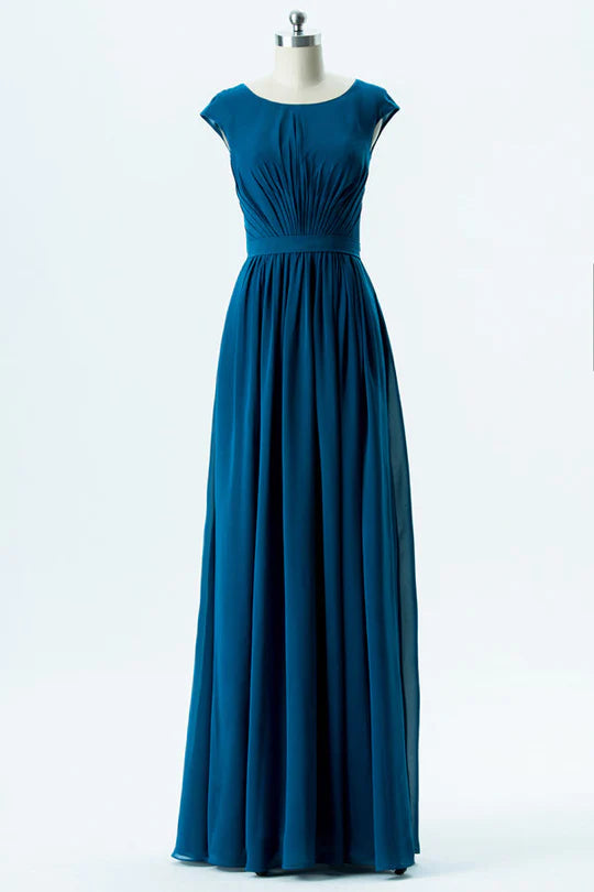 Chiffon Banded Waist Bridesmaid Dress Simple gentle grand and beautiful