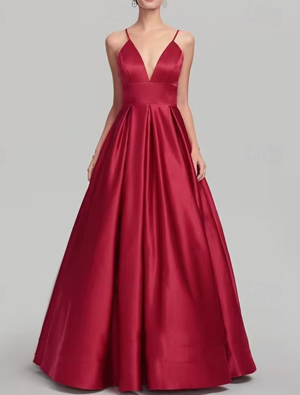 Evening Gown Party Dress Evening Party Black Tie Gala Sweep Brush Train Sleeveless V Neck Wednesday Addams Family Cotton Backless with Pleats