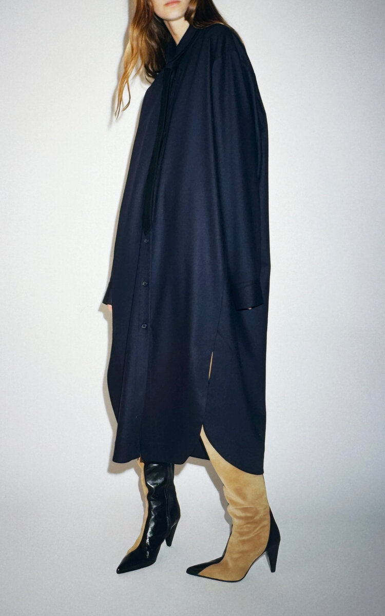 Wool-Cashmere Midi Dress Full of charm simple and atmospheric