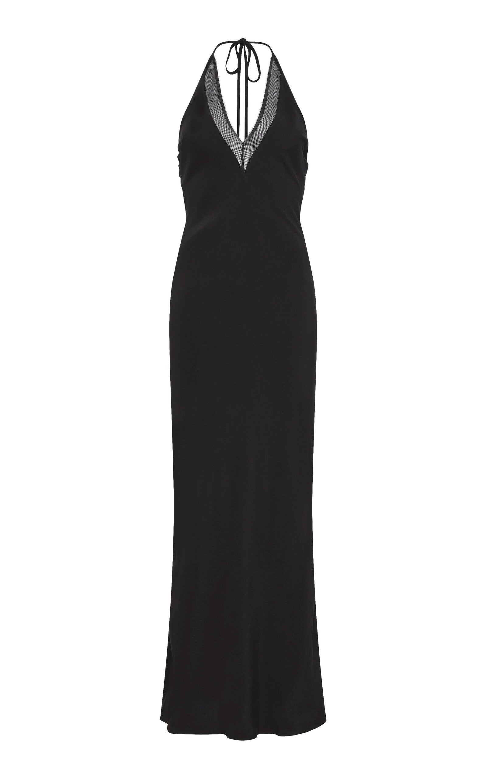 Mesh-Trimmed Knit Maxi Dress Simple gentle beautiful and grand