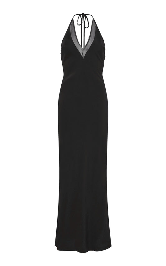 Mesh-Trimmed Knit Maxi Dress Simple gentle beautiful and grand