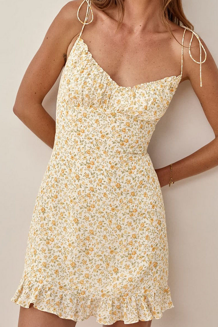 Elegant Floral Frenulum Stringy Selvedge V Neck A Line Dresses Simple atmospheric beautiful and unique desi
