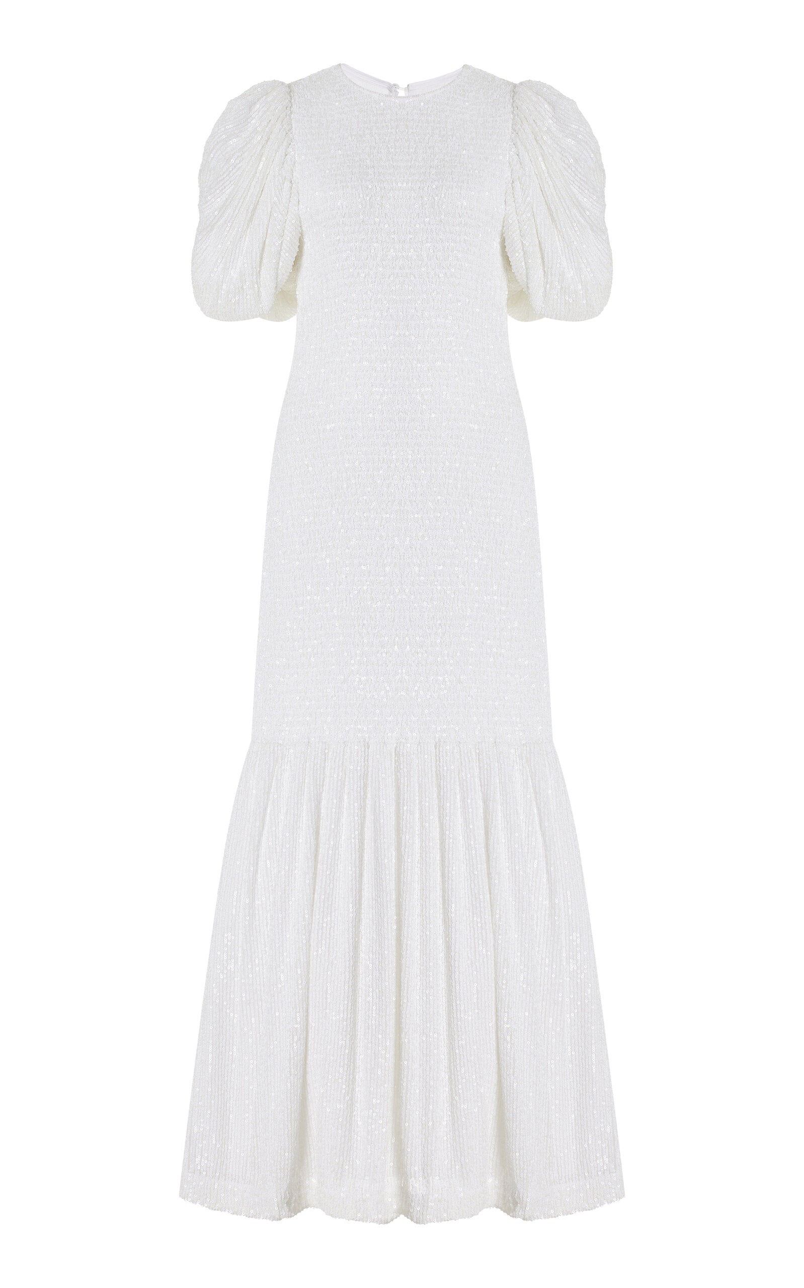 Smocked Sequin Midi Dress Simple gentle beautiful and grand