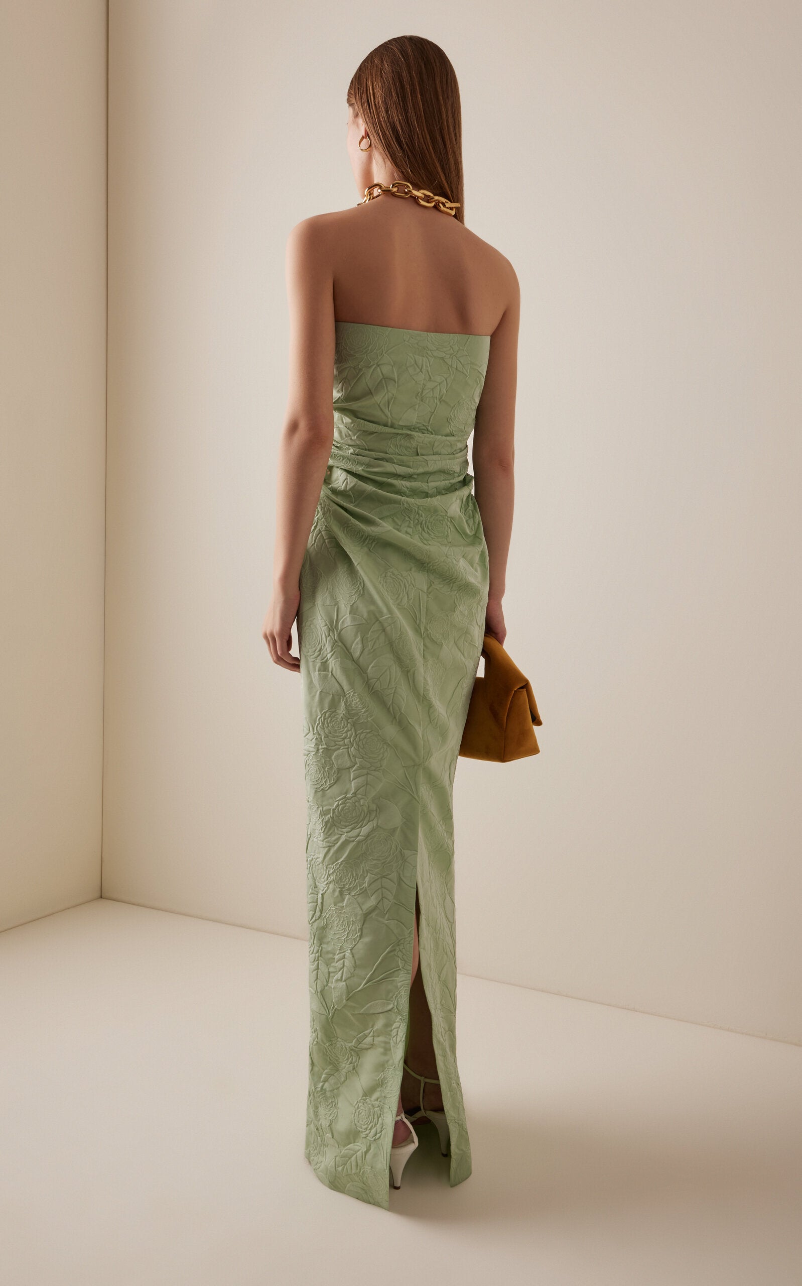 Vera Strapless Jacquard Maxi Dress Gentle beautiful and grand