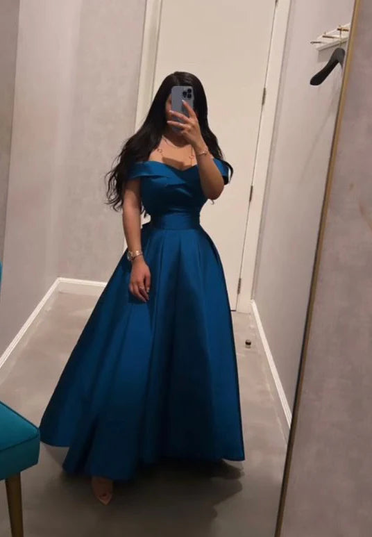 Prom Dresses Off Shoulder Formal Party Gown Simple atmospheric gentle