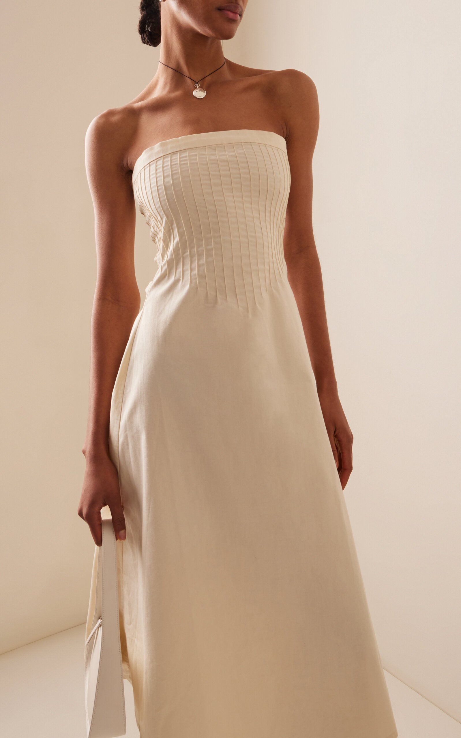 Exclusive Cotton-Blend Midi Dress Full of charm simple and atmospheric