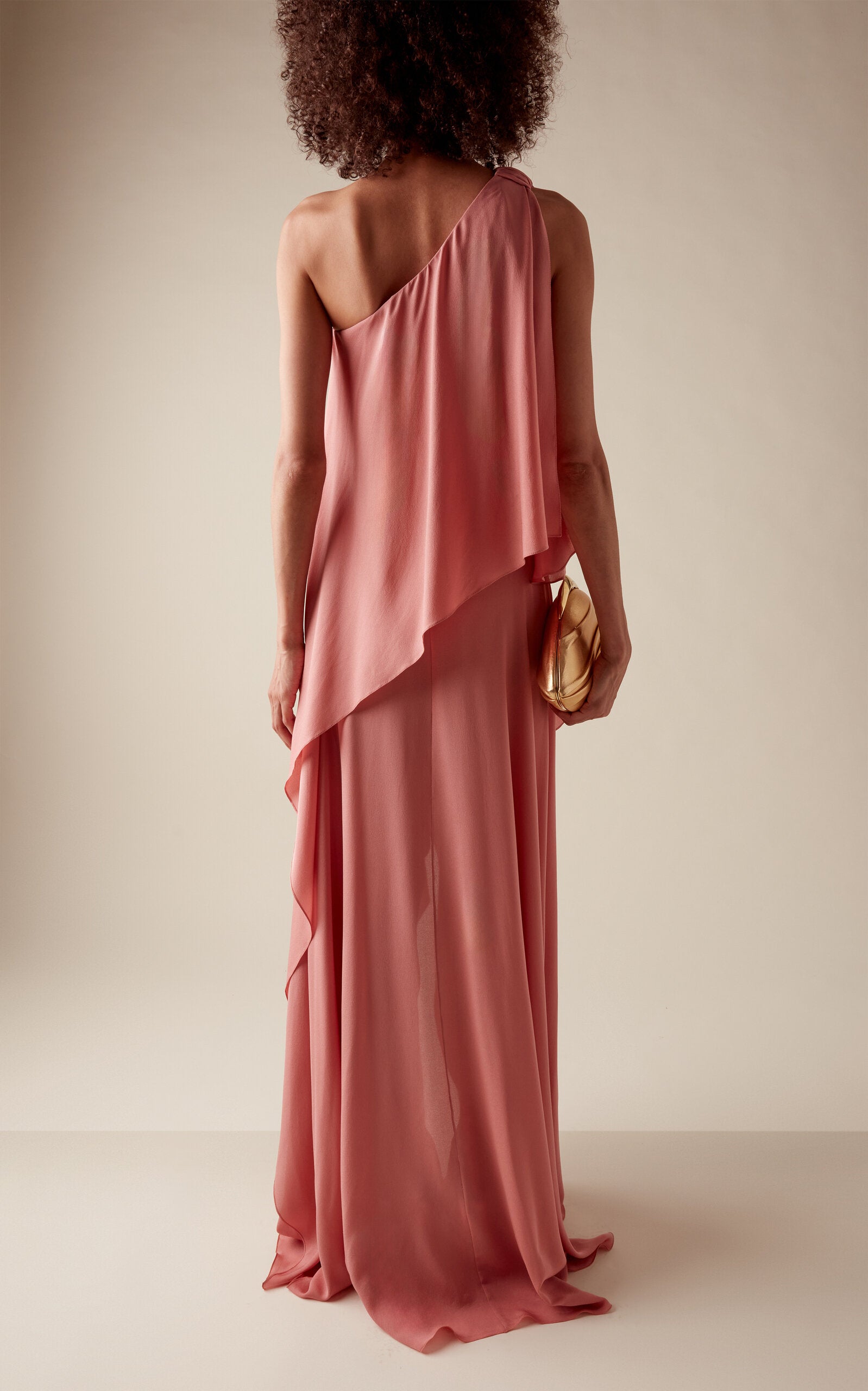 Draped Silk Georgette Gown Simple gentle beautiful and grand