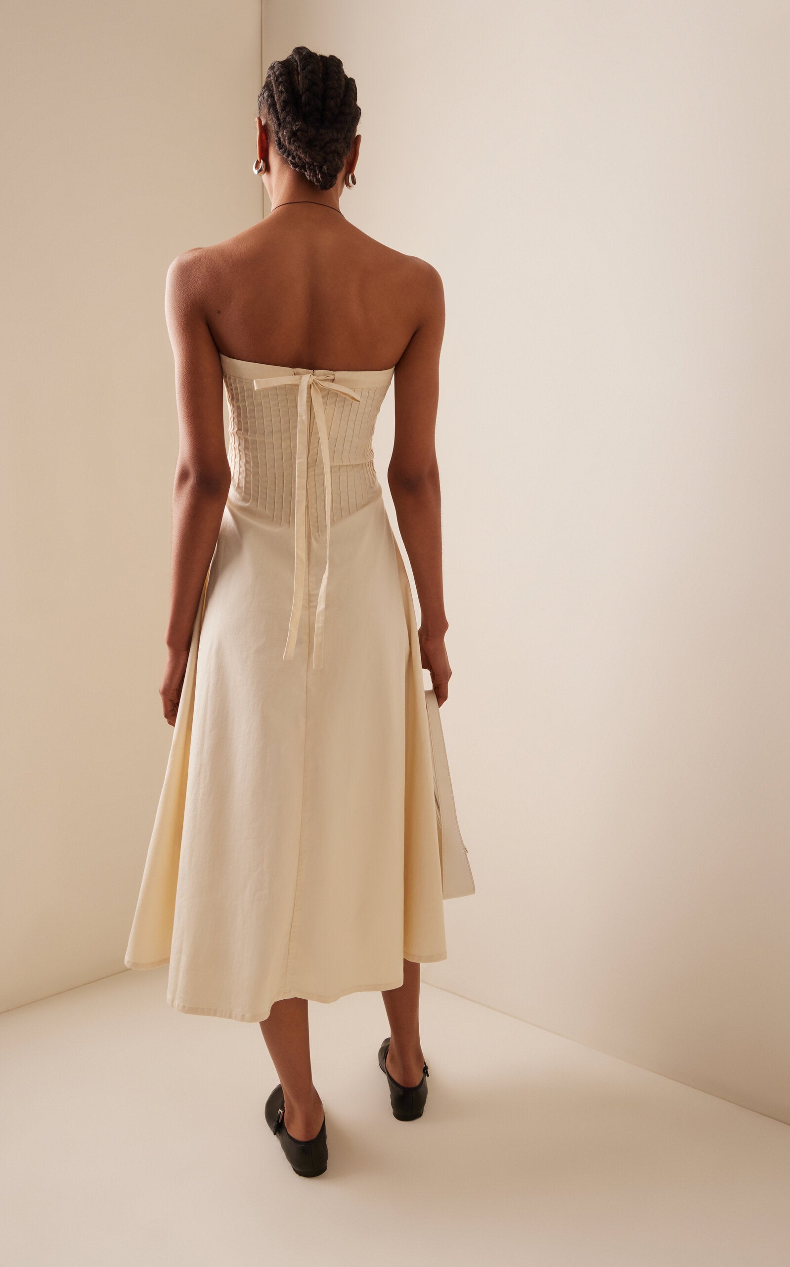 Exclusive Cotton-Blend Midi Dress Full of charm simple and atmospheric