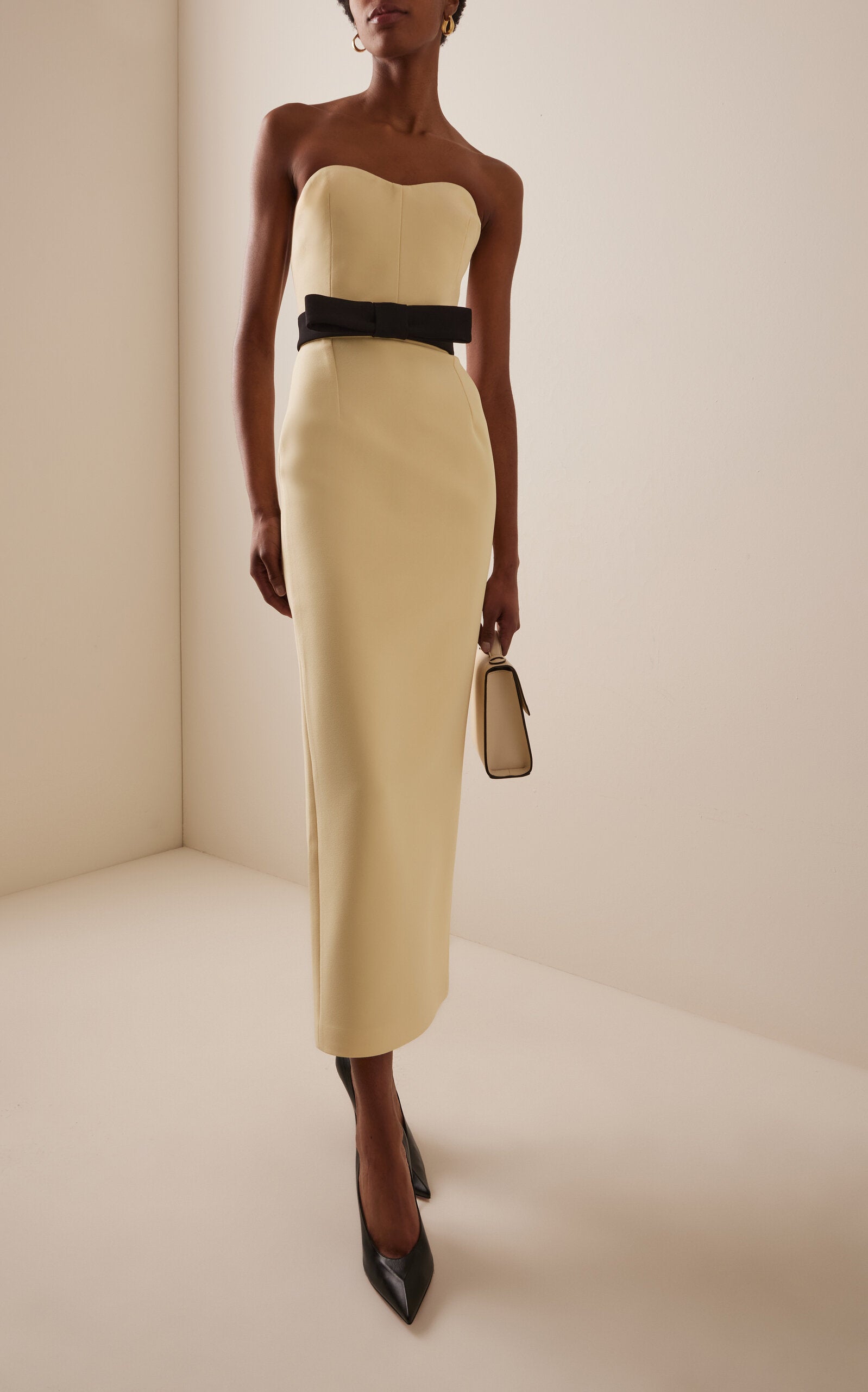 Exclusive Noéle Bow-Detailed Crepe Maxi Dress