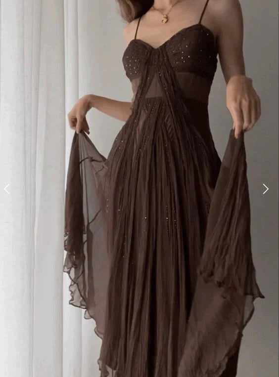 Sexy Mermaid Long Prom Dress Brown Prom Dress, Formal Dress Graduation Dresses