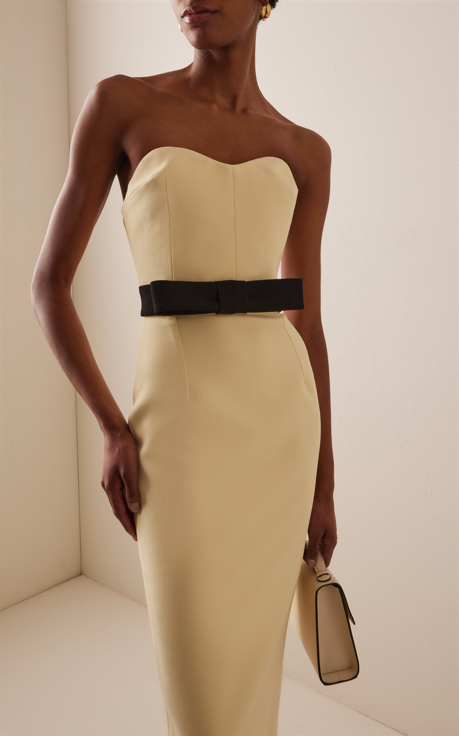 Exclusive Noéle Bow-Detailed Crepe Maxi Dress