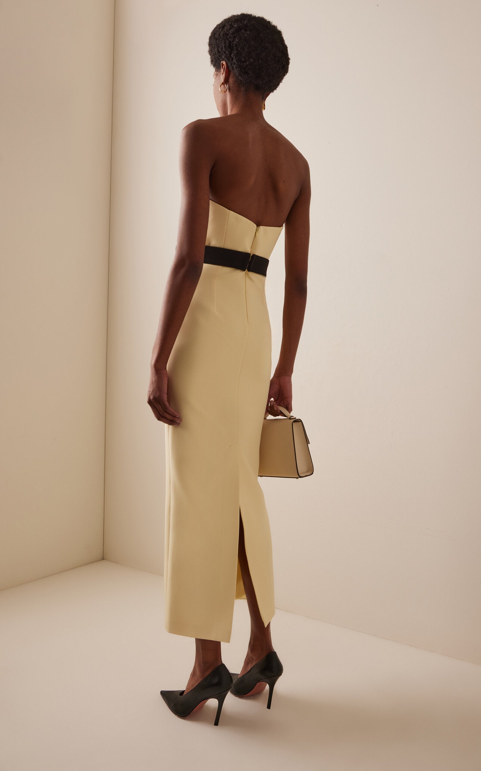 Exclusive Noéle Bow-Detailed Crepe Maxi Dress