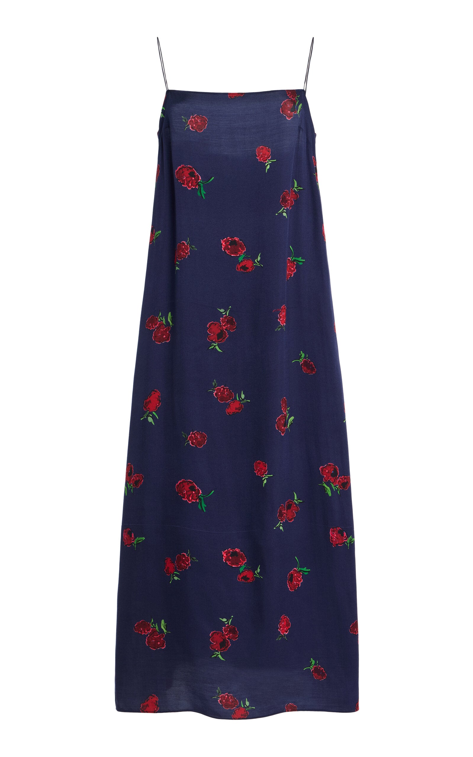 Sicily Printed Silk Midi Dress Full of charm simple and atmospheric