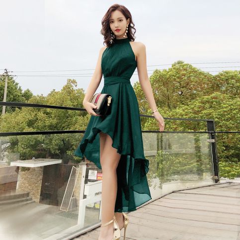 Green chiffon short party dress Homecoming Dress