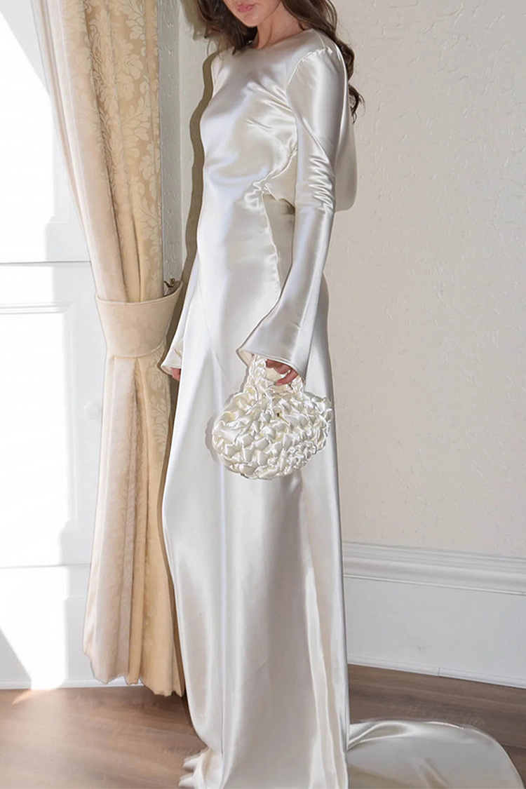 Sexy Prom Backless O Neck Evening Dresses Simple atmospheric beautiful and unique desi