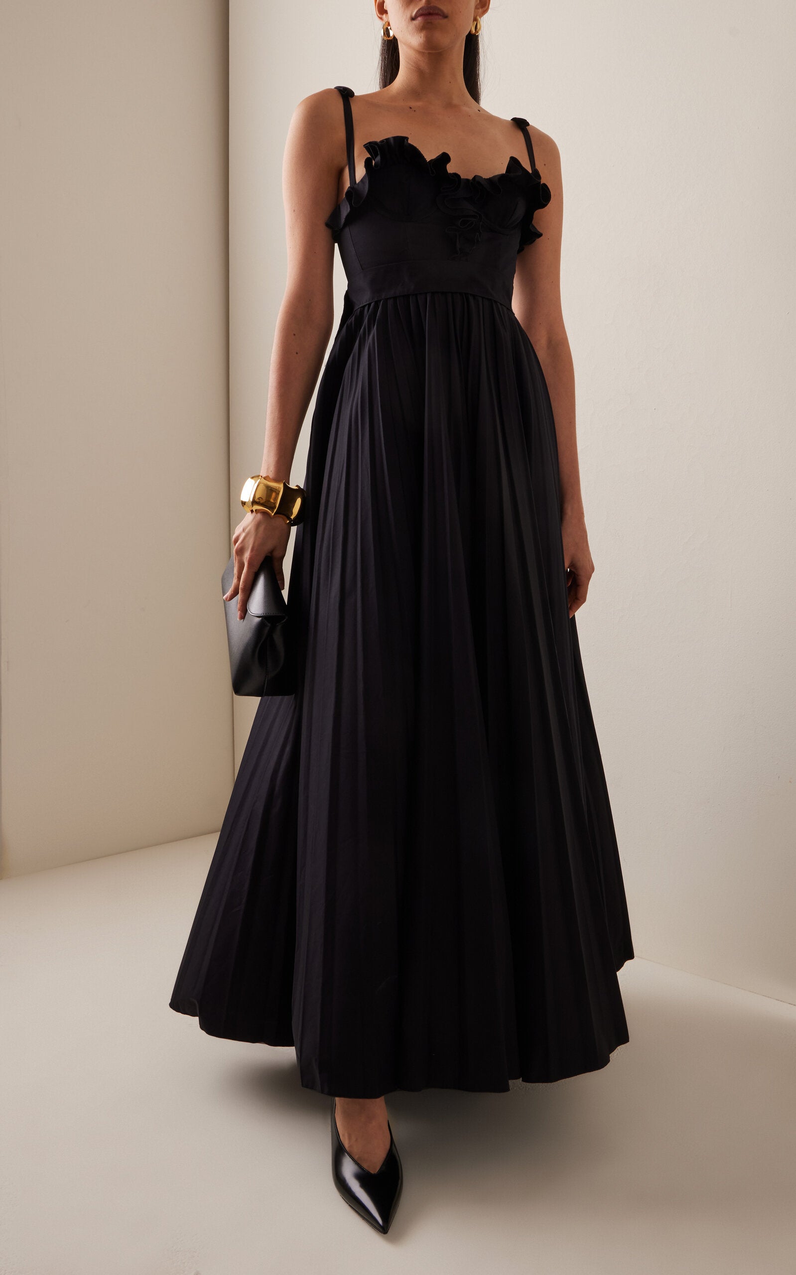 Ruffled Cotton-Poplin Maxi Dress Simple gentle beautiful and grand