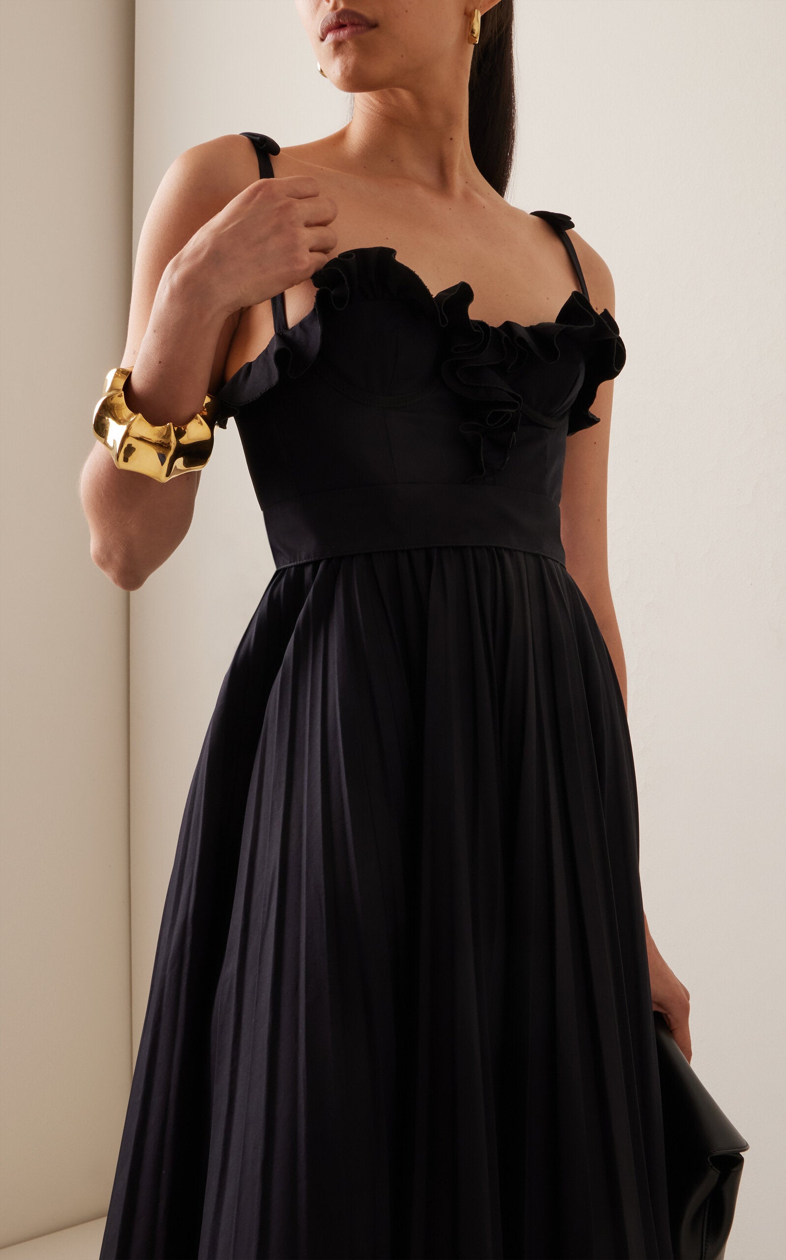 Ruffled Cotton-Poplin Maxi Dress Simple gentle beautiful and grand