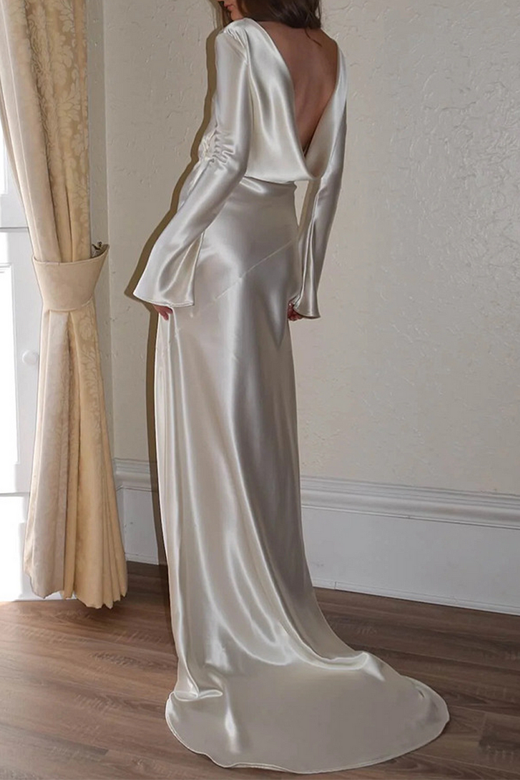 Sexy Prom Backless O Neck Evening Dresses Simple atmospheric beautiful and unique desi