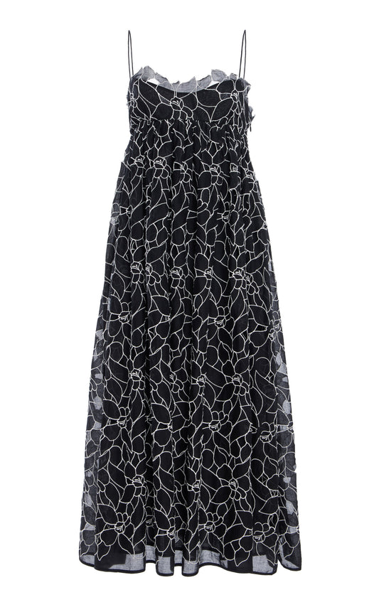 Cotton Voile Maxi Dress Full of charm simple and atmospheric