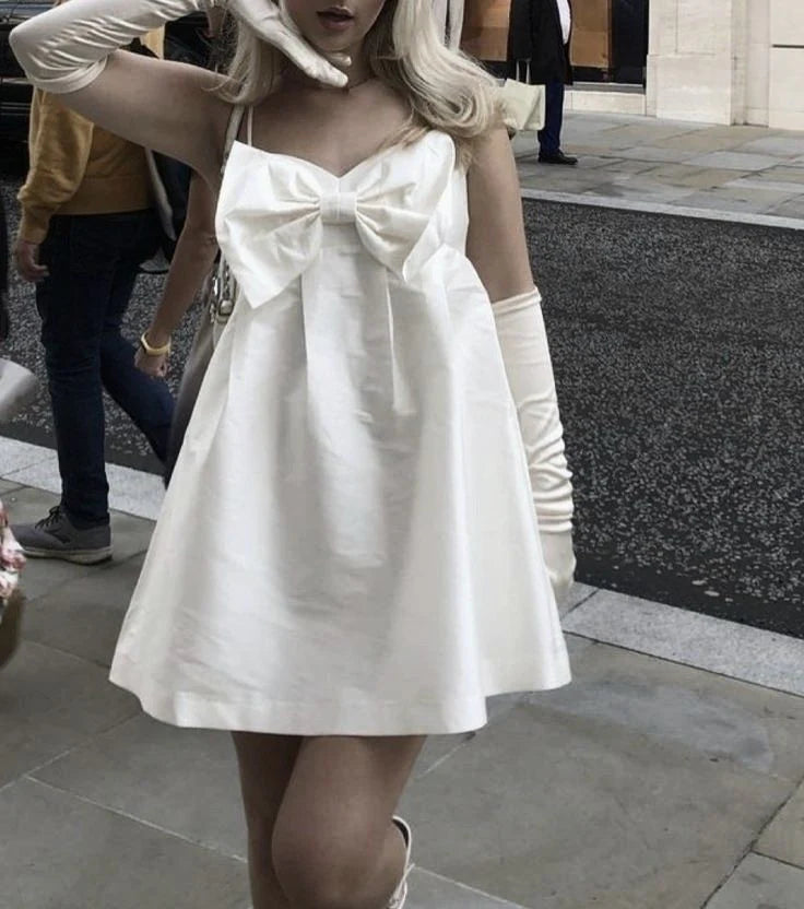 White Homecoming Dress Short Party Dress