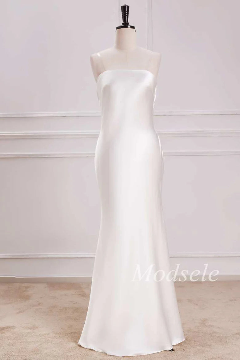 Cowl Back Strapless Mermaid Maxi Dress in Gentle beautiful and generous