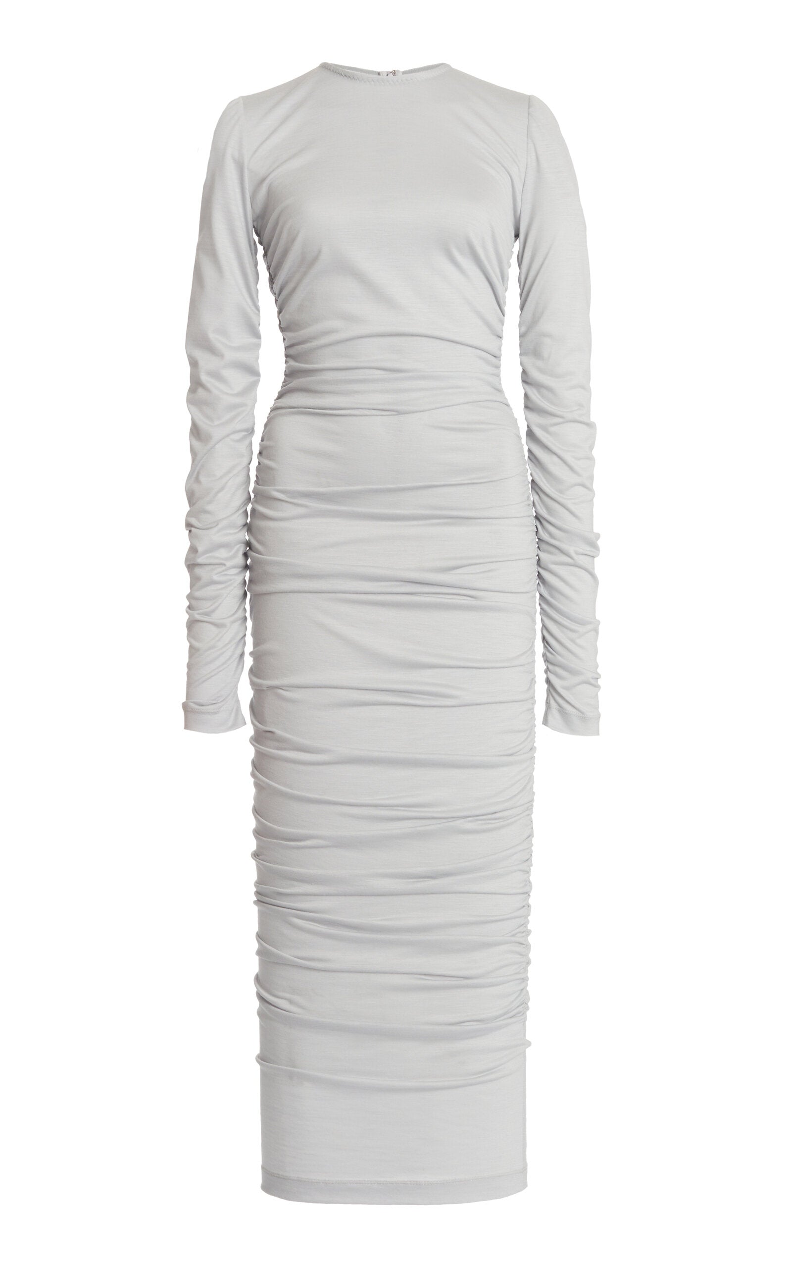 Ruched Wool Jersey Midi Dress Simple gentle beautiful and grand
