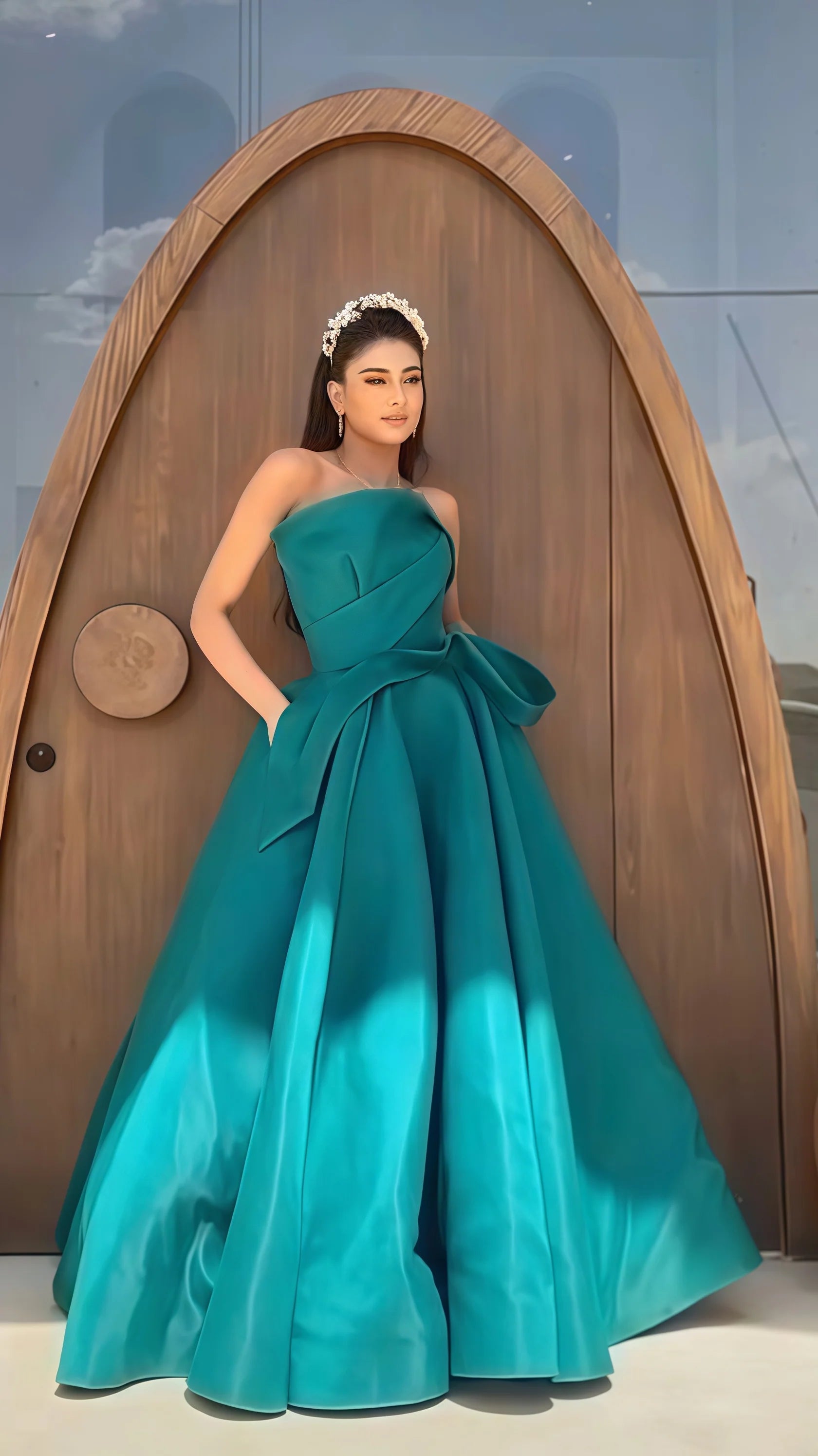 Sexy Mermaid Long Prom Irregular Dark Green Sleeveless Prom Dress A-line Evening Gown