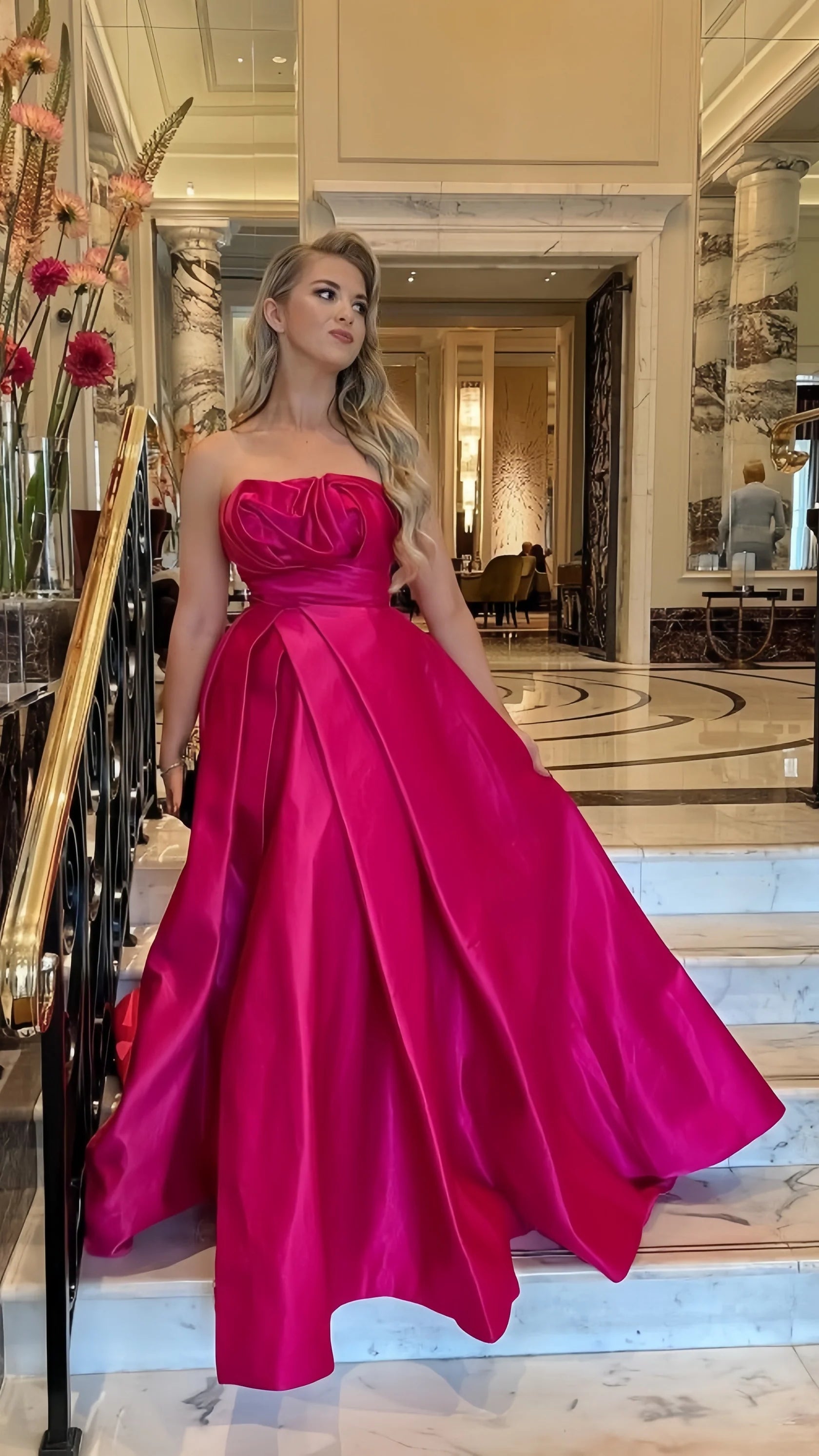 Sexy Mermaid Long Prom Special Design A-line Pleated Birthday Dress Party Ball Gown