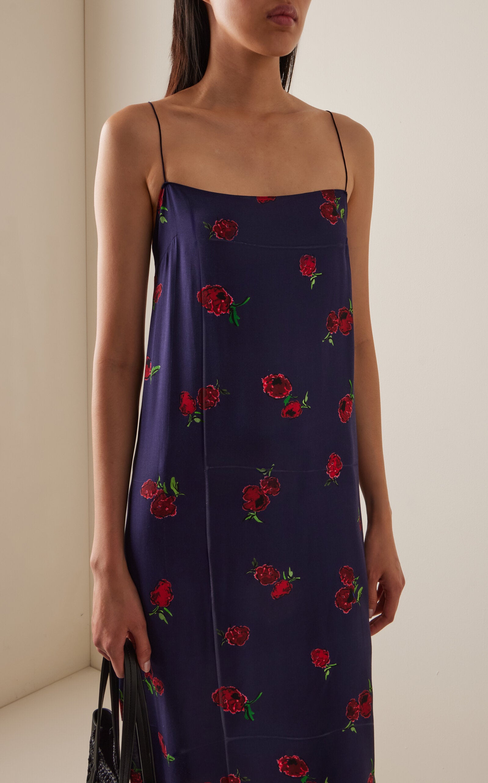 Sicily Printed Silk Midi Dress Full of charm simple and atmospheric