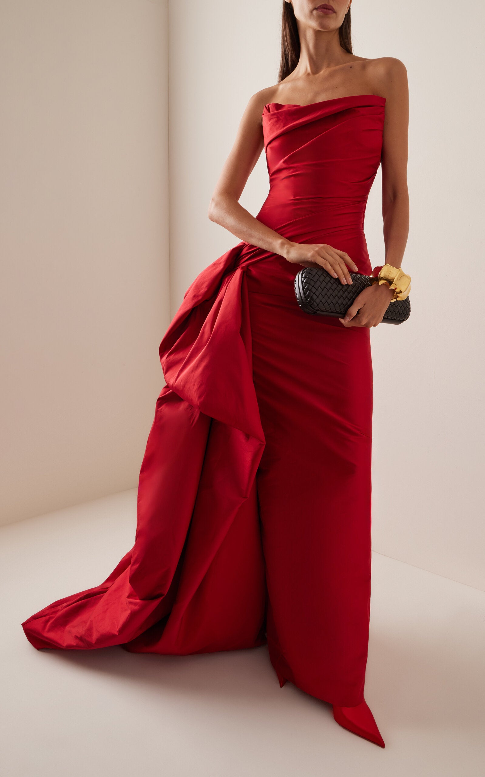 Draped Taffeta Gown  Gentle beautiful and grand