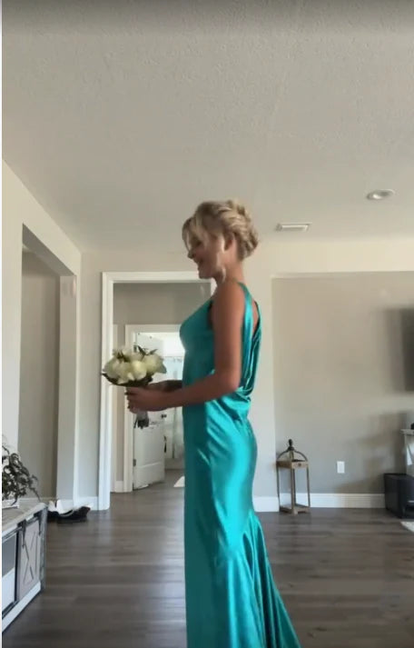 Sexy V Neck Sleeveless Evening Dress Long Prom Dresses Online