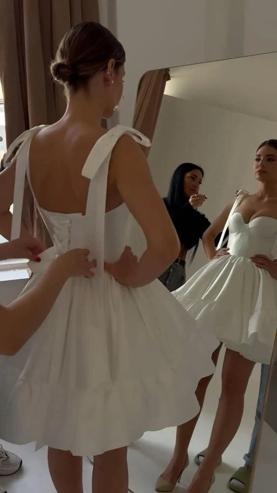 short evening dress short wedding dress Simple elegant gentle