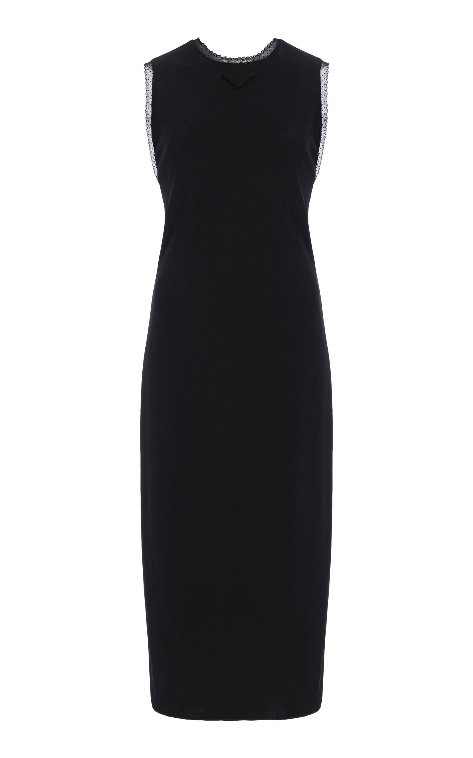 Lace-Trimmed Crepe Midi Dress Full of charm simple and atmospheric