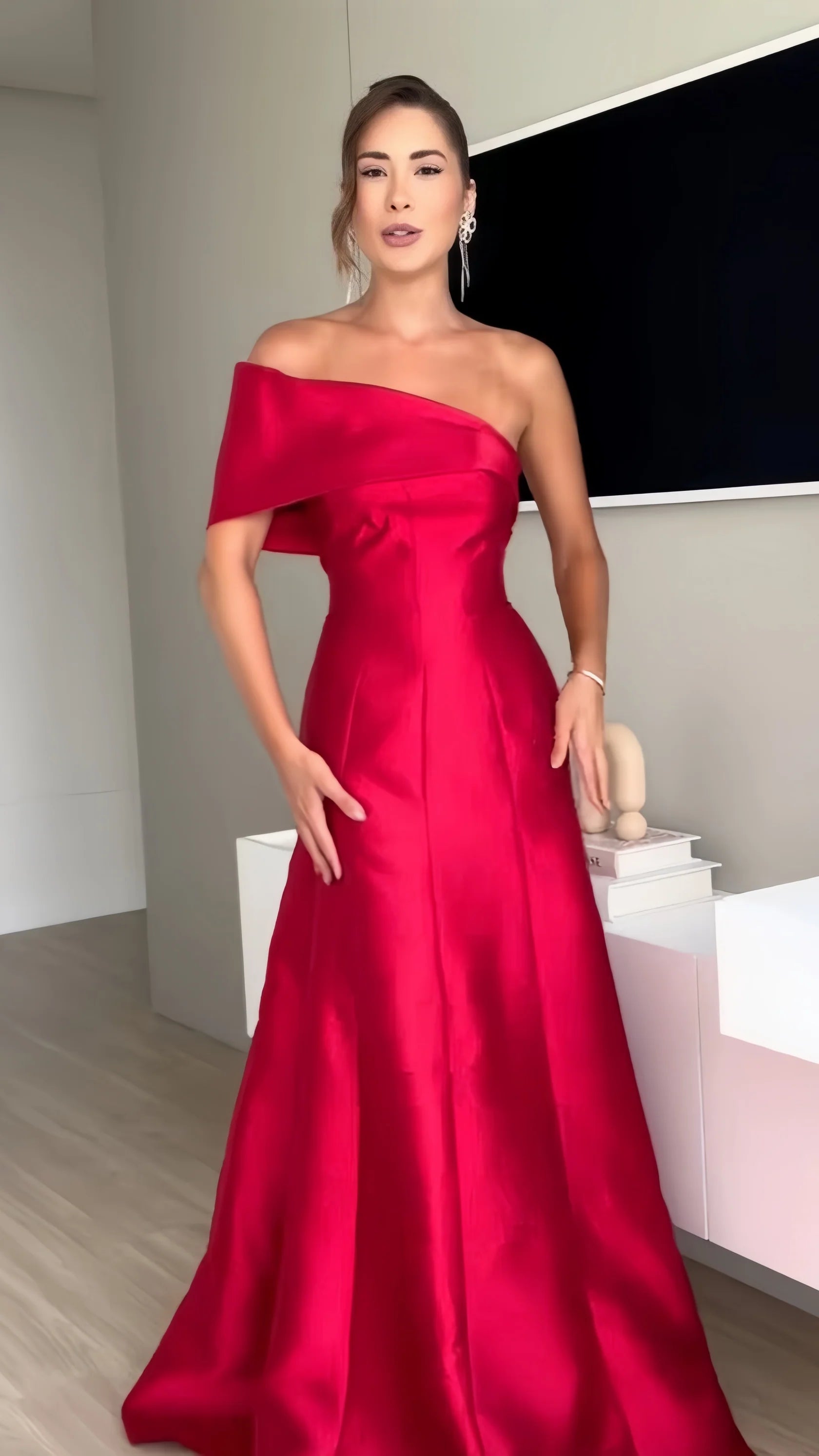 Sexy Mermaid Long Red One Shoulder Mermaid Prom Dress Long Formal Gown Prom Dress