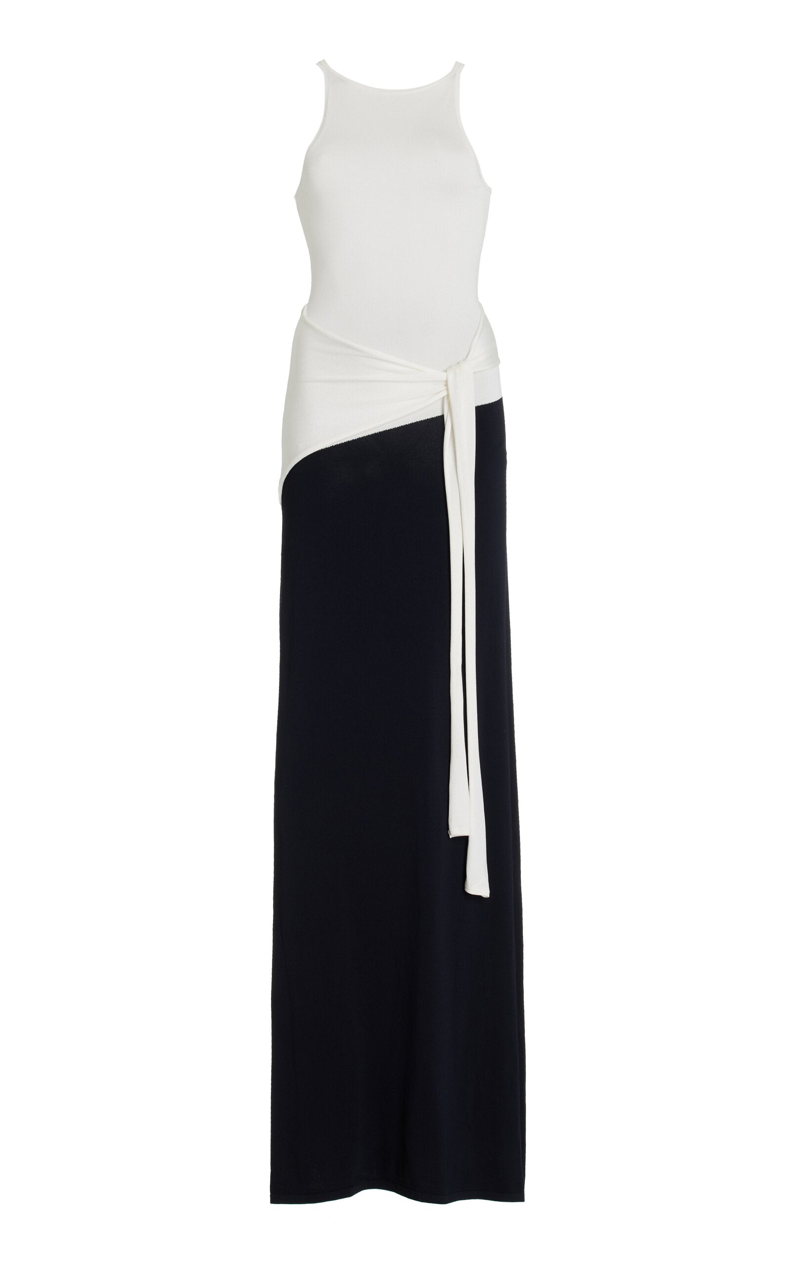 Emery Two-Tone Wrap-Effect Jersey Maxi Dress Simple gentle beautiful and grand