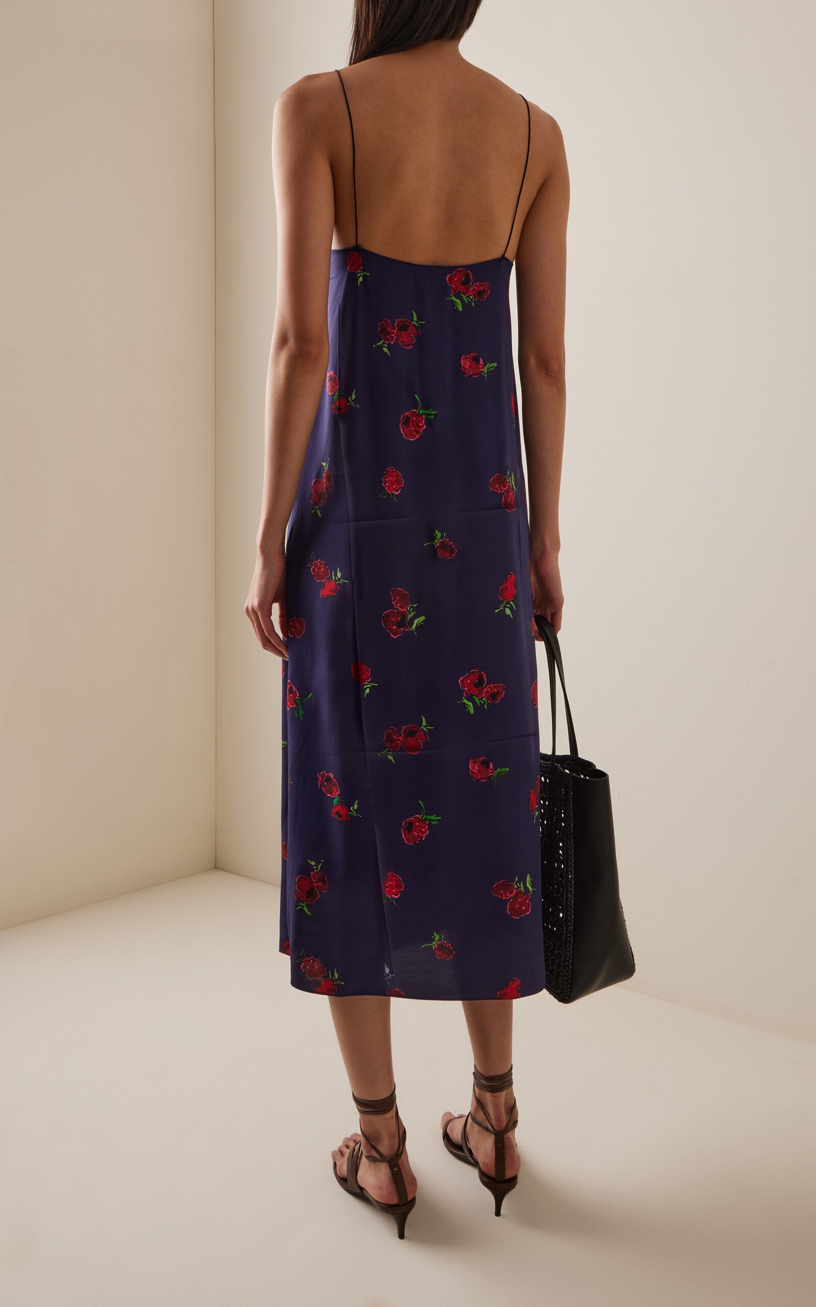 Sicily Printed Silk Midi Dress Full of charm simple and atmospheric