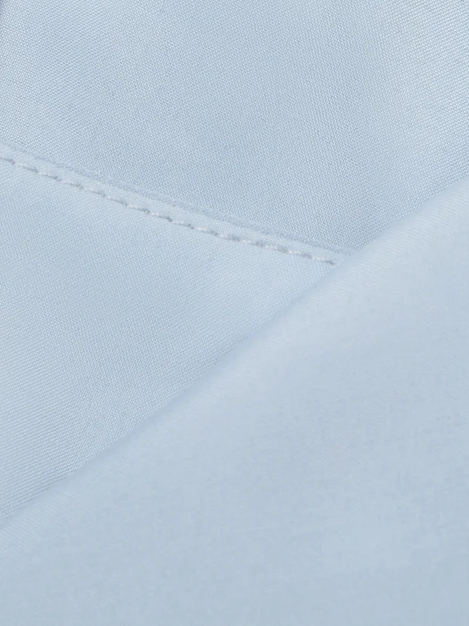 Light Blue Ruched Boat Neck Half Sleeve Sheath Midi Dress