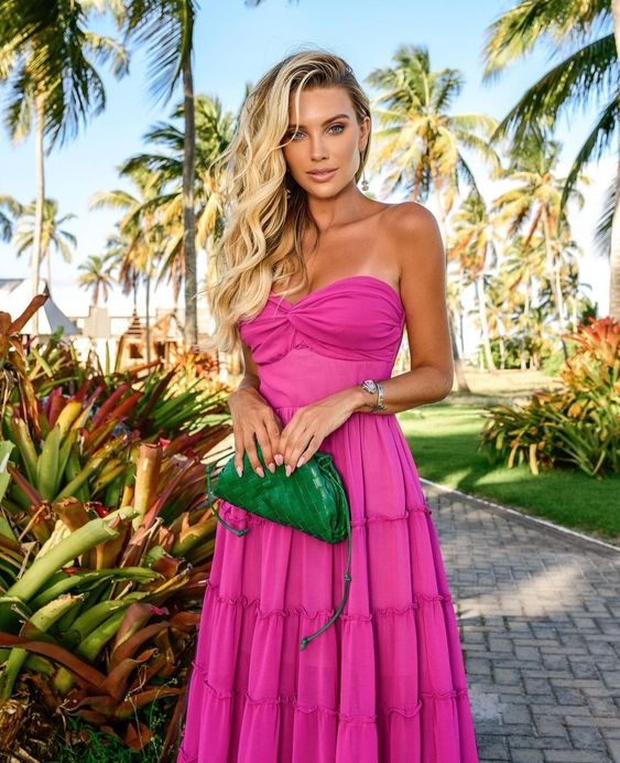 A line long prom dress fuchsia evening dress