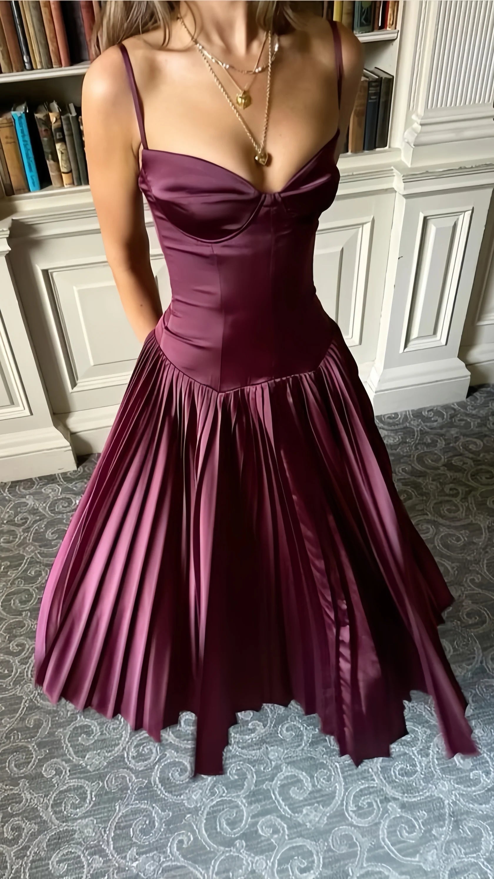 Sexy Mermaid Long Spaghetti Straps A-Line Evening Party DressProm Dress