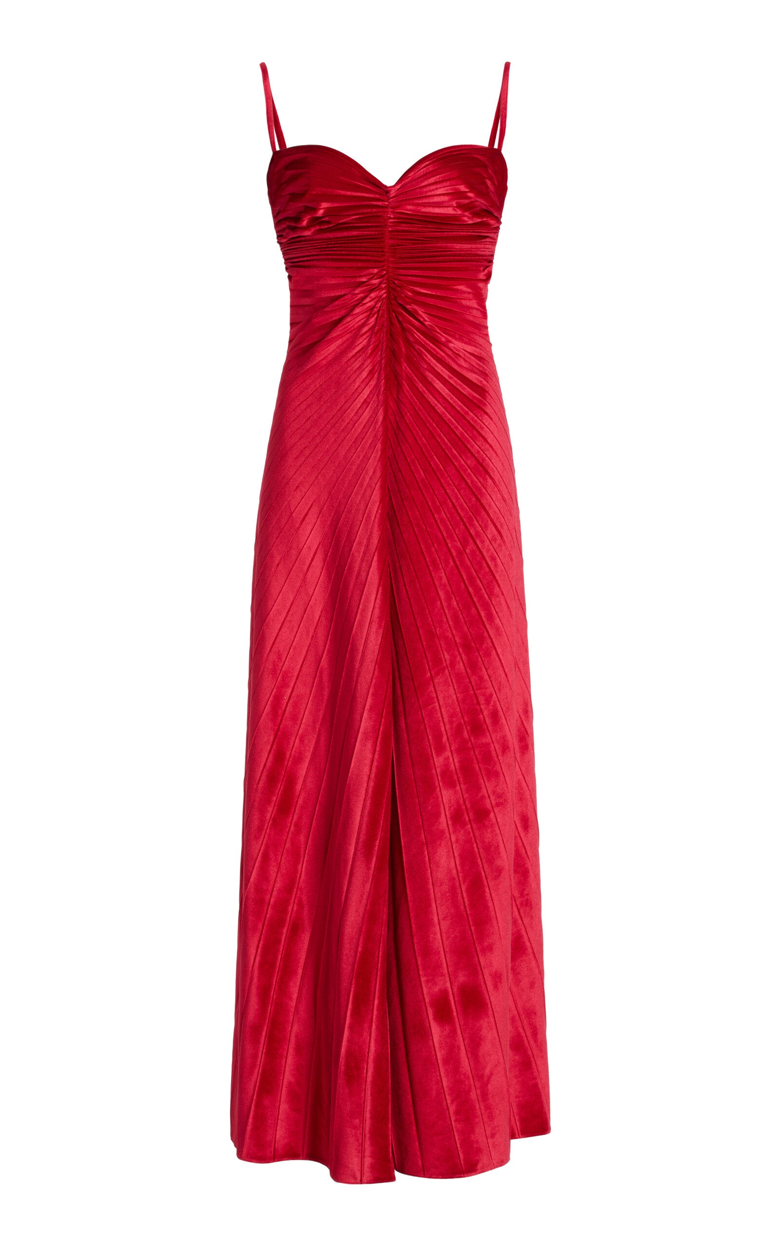Exclusive The Remnant Pleated-Velvet Midi Dress Simple gentle beautiful and grand