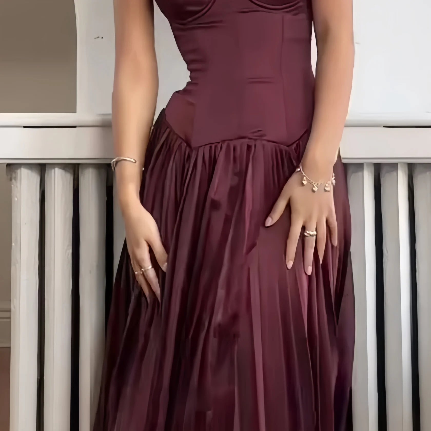 Sexy Mermaid Long Spaghetti Straps A-Line Evening Party DressProm Dress