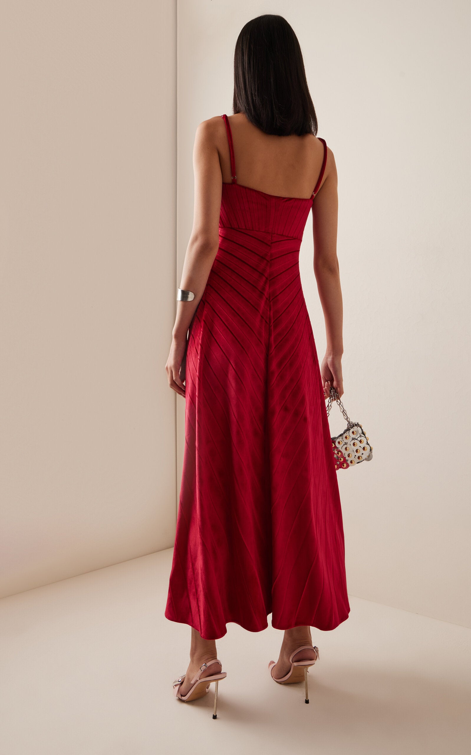 Exclusive The Remnant Pleated-Velvet Midi Dress Simple gentle beautiful and grand