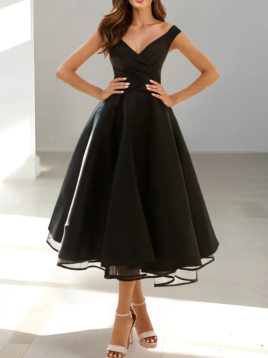 Princess V-neck Sleeveless Tea-Length Homecoming Dresses Simple gentle beautiful and unique design