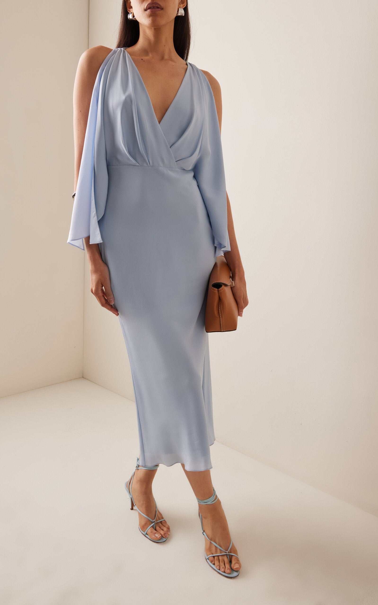 The Camille Gathered Silk Crepe De Chine Maxi Dress Simple gentle beautiful and grand