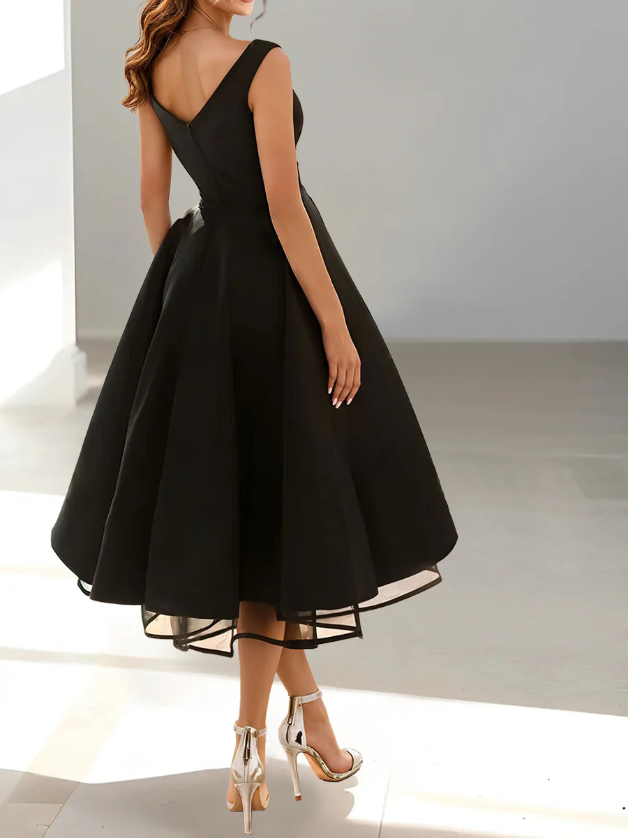 Princess V-neck Sleeveless Tea-Length Homecoming Dresses Simple gentle beautiful and unique design