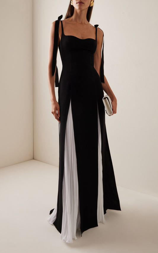 Party Dresses Slit-Detailed Silk Crepe-Chiffon Gown Gentle beautiful and grand